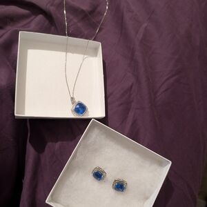 Elegant Blue and Silver Jewelry Set